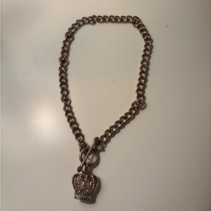 RARE Y2K Juicy Couture Gold Crown Chain Necklace